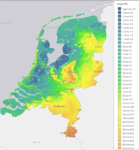 Heigth map Netherlands