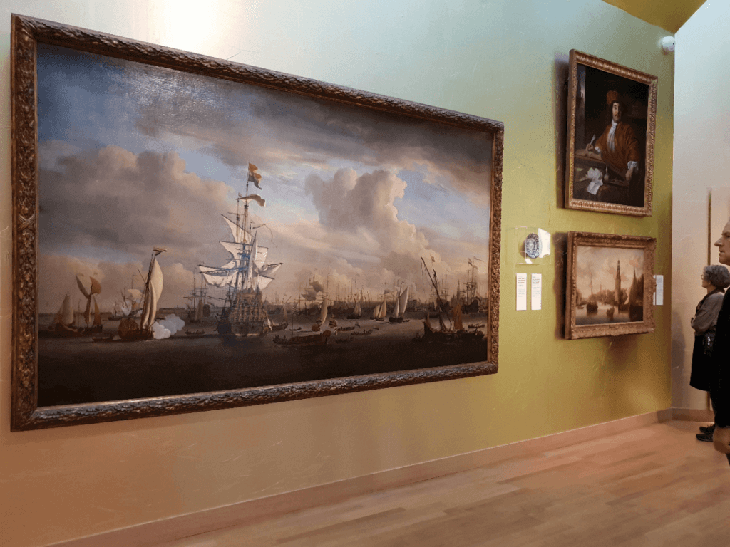 A painting depicting the colonial past of the Netherlands in Amsterdam Museum
