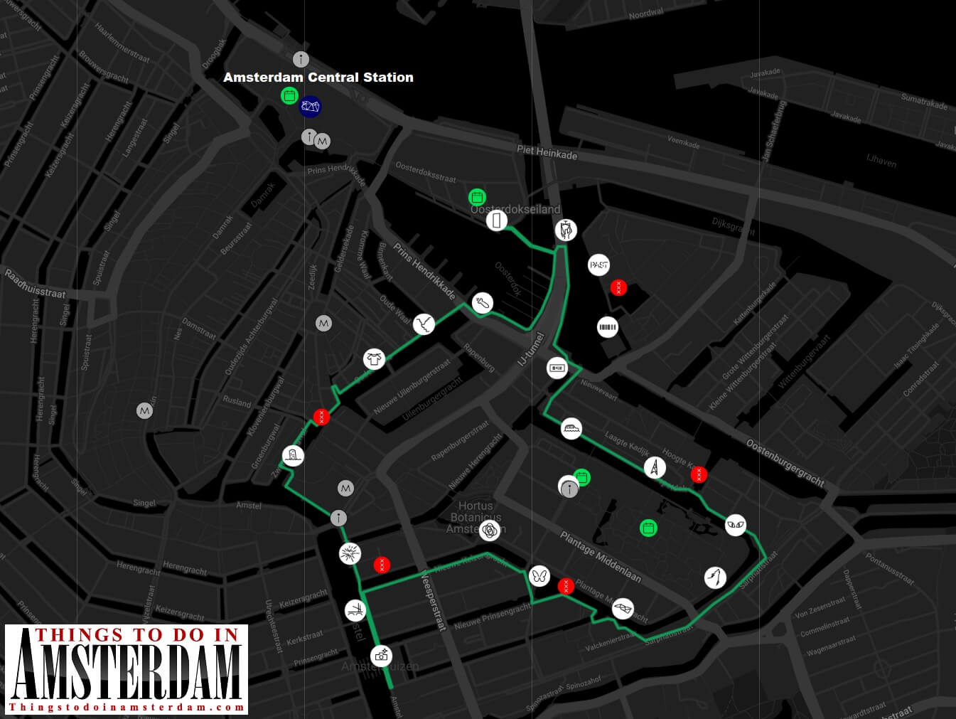 Amsterdam Light Festival 2019-2020 walking route