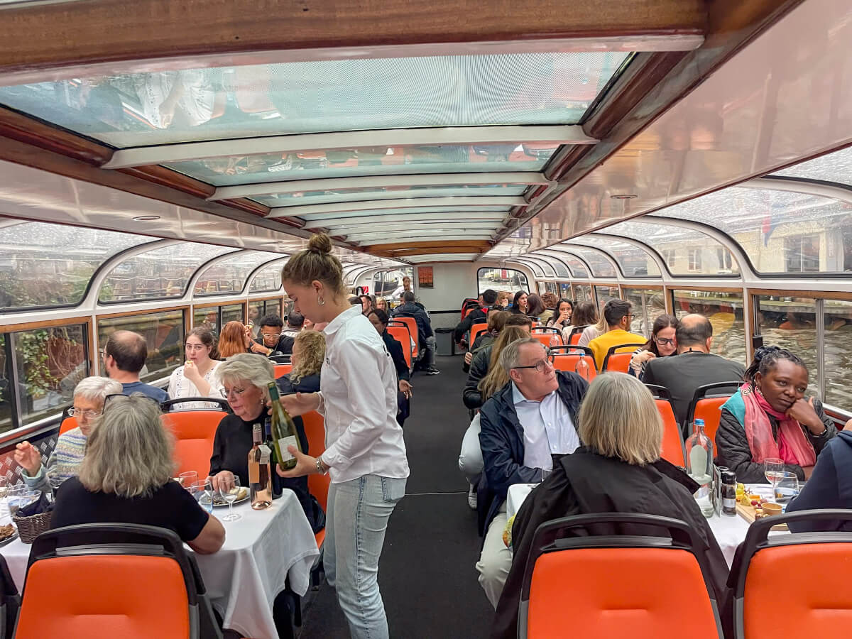 Lovers Canal Cruise cheese and wine