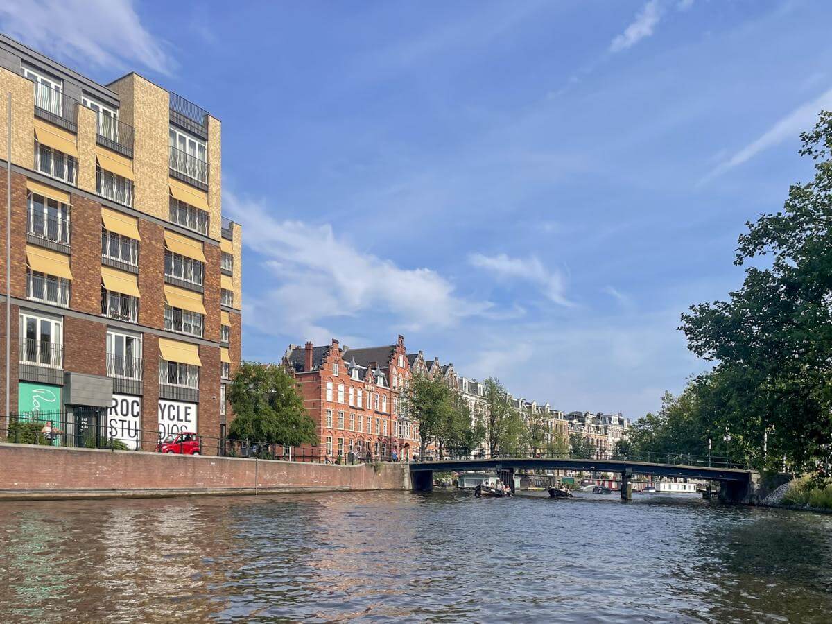 View of Amsterdam from Stromma pedal boat