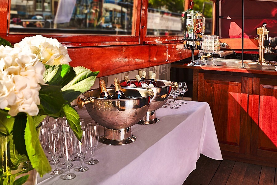 Private champagne boat party