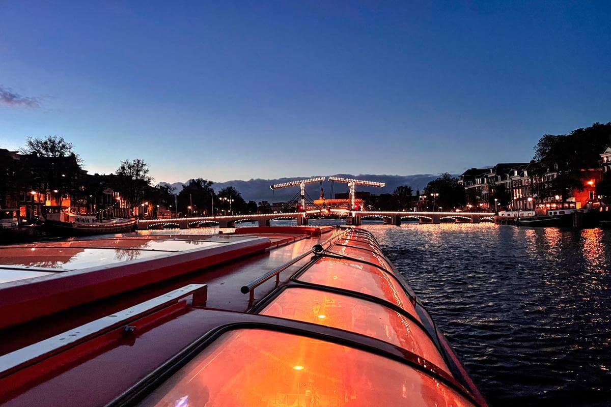 Skinny Bridge at night from the Lovers Dinner Canal Cruise