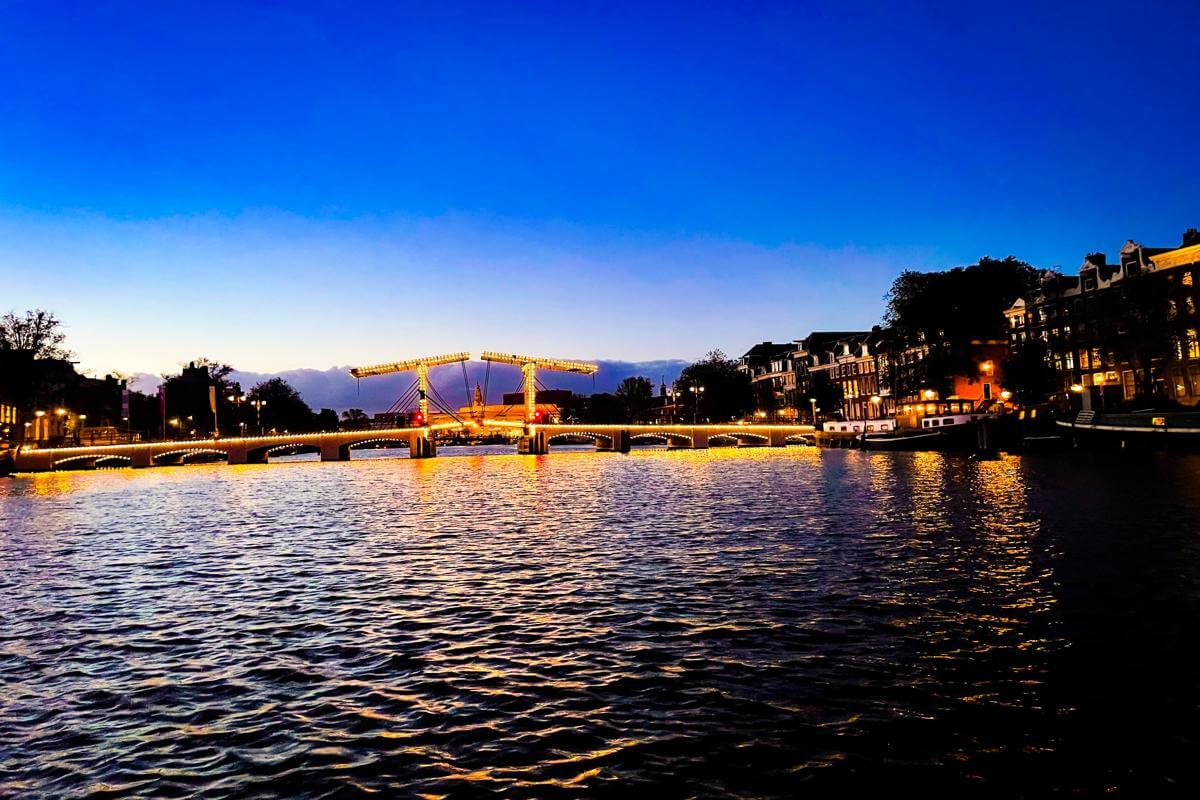 Skinny Bridge at night from the Lovers Dinner Canal Cruise