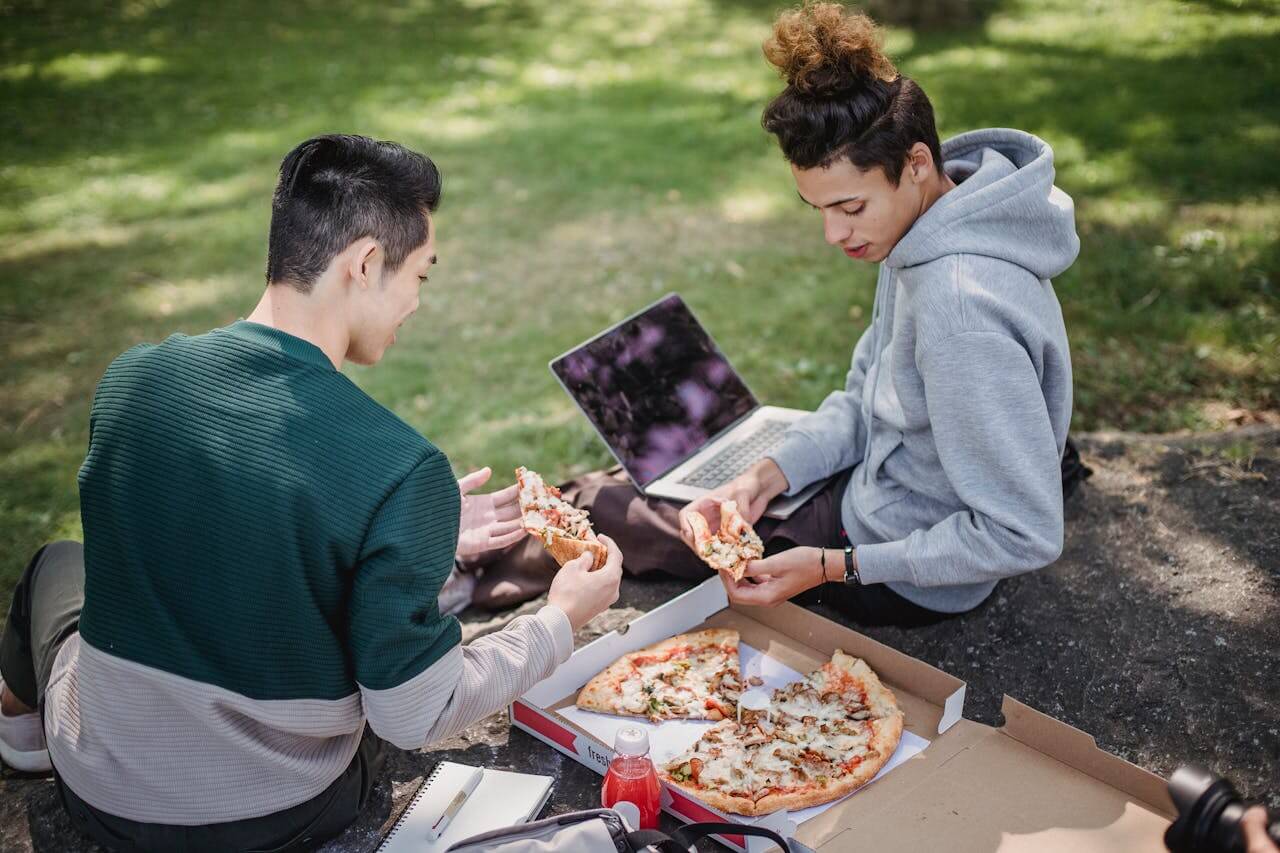 Entrega de comida no parque