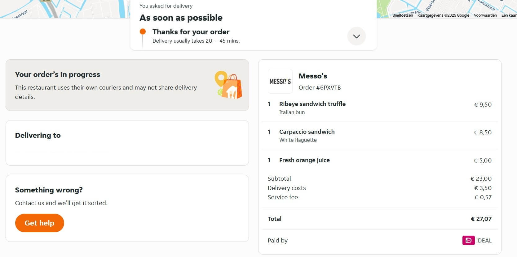 Order food with Thuisbezorgd in browser