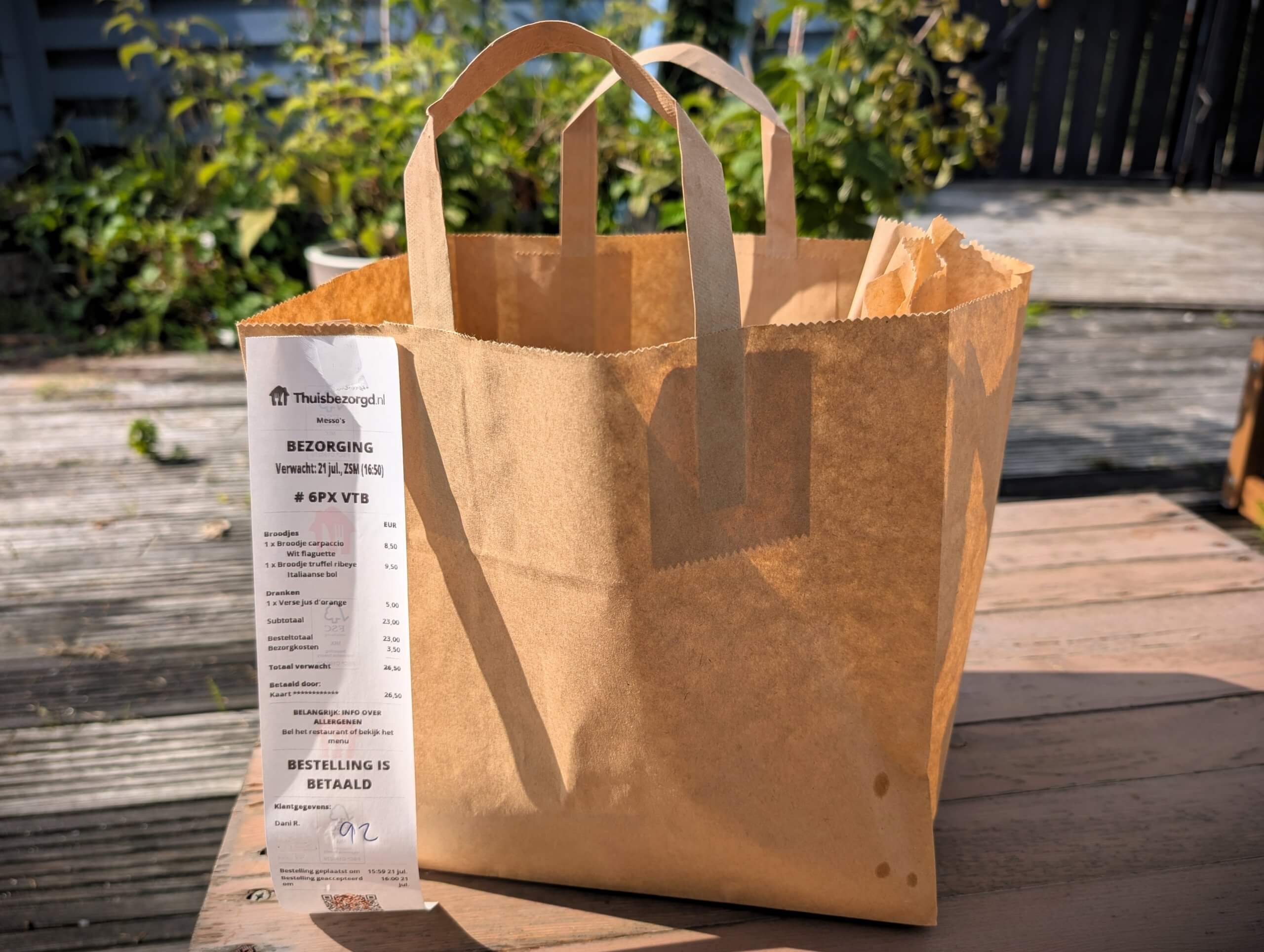 Thuisbezorgd delivery