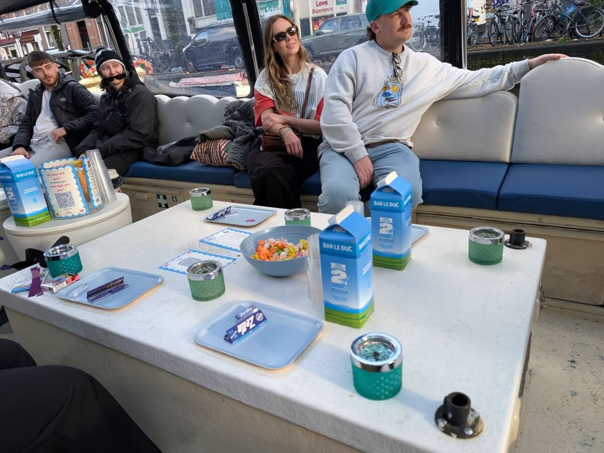 Tables prepared to accomodate smokers on the cloud boat Tables prepared to accomodate smokers on the cloud boat